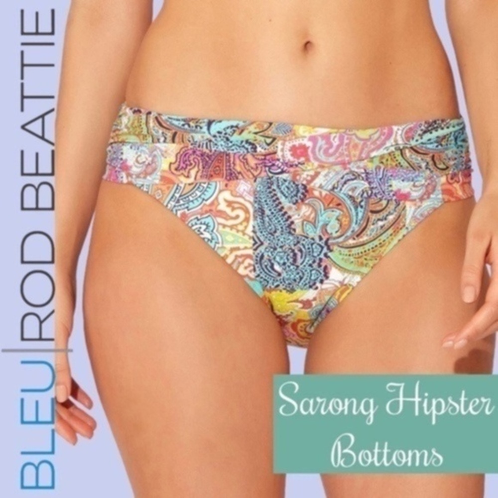BLEU ROD BEATTIE NWT Seriously Sunny SARONG Mod-Cover Hipster Swim Bottoms/12